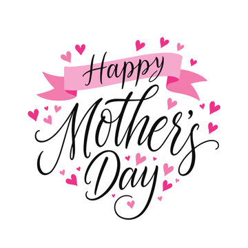 Happy Mothers Day typography greeting card