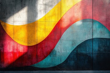 Poster - Intricate Play of Abstract Shapes and Shadows in a Contemporary Architectural Staircase Design Featuring Unique Curves and Textures