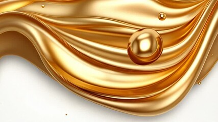 Aufkleber - Elegant flowing gold liquid abstract design.