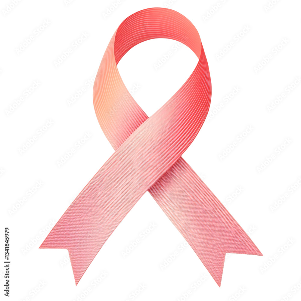 Pink cancer ribbon, vector clipart illustration with simple gradients ...