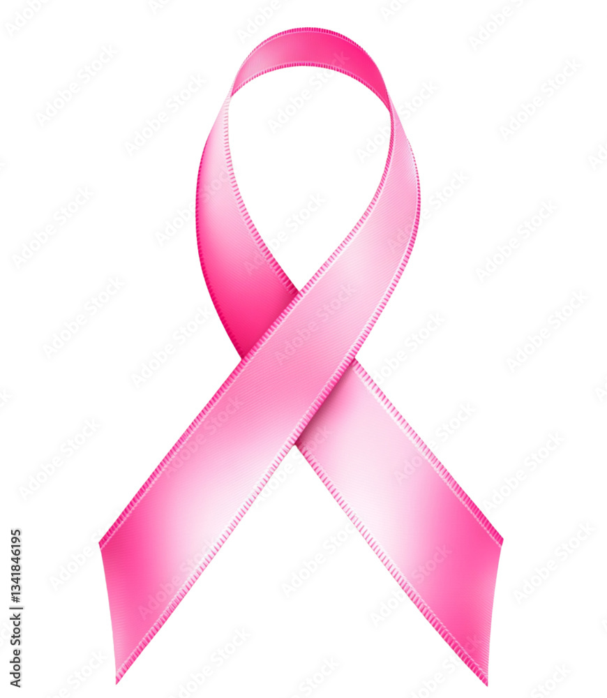 Pink cancer ribbon, vector clipart illustration with simple gradients ...