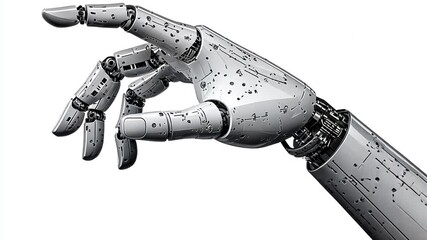 Poster - Futuristic robotic hand reaching out.
