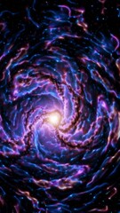 Poster - Vibrant cosmic vortex: dynamic spiral galaxy animation with twinkling stars