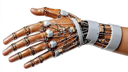 Aufkleber - Futuristic robotic hand showcasing advanced design.