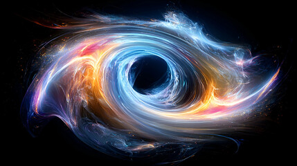 Poster - Abstract Swirling Waves of Light Representing Motion