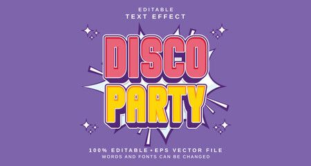 Poster - Editable text style effect - Disco Party text style theme.
