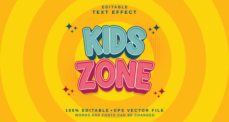Poster - Editable text style effect - Kids Zone text style theme.