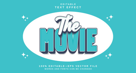 Poster - Editable text style effect - The Movie text style theme.