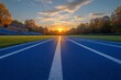 © Arif - Track Field at Sunset with Vibrant Sky and Lush Surroundings