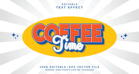 Poster - Editable text style effect - Coffee Time text style theme.
