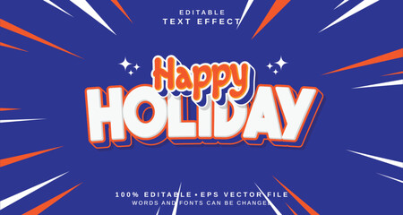 Poster - Editable text style effect - Happy Holiday text style theme.