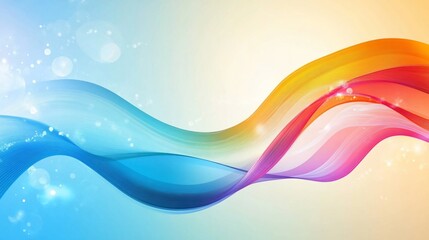 Abstract colorful wave design with light spots and gradient background