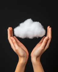 Fototapete - Ethereal Cloud Computing Minimalist Digital Innovation Visualizing Data Protection, Soft Technology, and Sustainable Connectivity Solutions