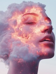 Poster - Celestial Wellness International Moment of Laughter Day Cosmic Mind Exploration - AR Mental Health Visualization for Gen Z Mindfulness and Digital Wellbeing Campaigns