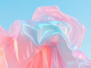 Aufkleber - Ethereal Soft Textures Translucent Holographic Fabric Waves Exploring Wellness and Inclusive Design Trends for Digital Storytelling