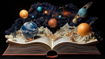 Wall Mural - book, planets, stars, planets and space planets in the universe