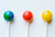 © chandlervid85 - Colorful round big ball lollipop isolated on white background
