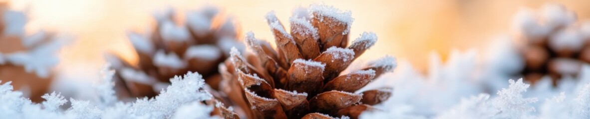 Aufkleber - Frosty Natures Fractal Macro Pine Cone Crystallization - Winter Wellness Aesthetic for Sustainable Brand Storytelling in Eco-Digital Marketing