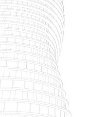 Wall Mural - architectural structure – futuristic geometric facade in perspective