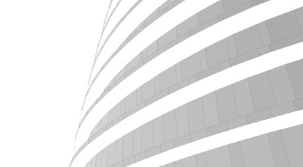 Wall Mural - architectural structure – futuristic geometric facade in perspective