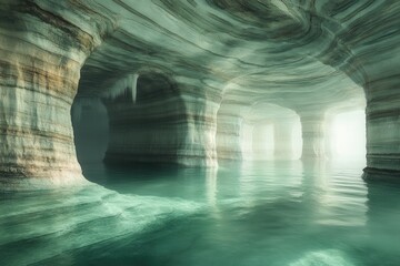Poster - Revealing Hidden Depths Through Layers of Transparency in a Vibrant Undulating Formation