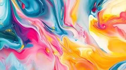 Poster - A vibrant abstract artwork featuring a swirling ribbon of rainbow colors on a white background. Ideal for creative projects, marketing materials, or digital backgrounds