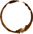 © Tartila - Coffee cup stain ring forming a perfect circle on a white background, ideal for concepts related to coffee, beverages, breakfast, and mornings