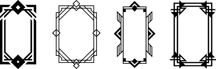 Poster - Set of geometric frames, in art deco style