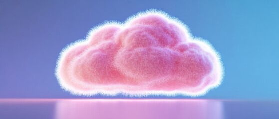 Leinwandbilder - Holographic Cloud Computing Visualization Soft Pastel FinTech Innovation Illustrating Next-Gen Digital Infrastructure and Expense Optimization Technologies