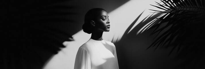 Aufkleber - Minimalist Identity Narrative Monochromatic Exploration of Contemporary Elegance, Silhouette Storytelling in High-Contrast Wellness and Cultural Design