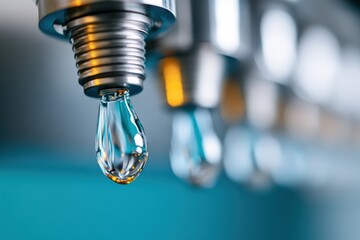 Fototapete - Precision Engineering Breakthrough Innovative Droplet Dynamics in Advanced Manufacturing - Cutting-Edge Fluid Mechanics Visualization for Industrial Performance Optimization