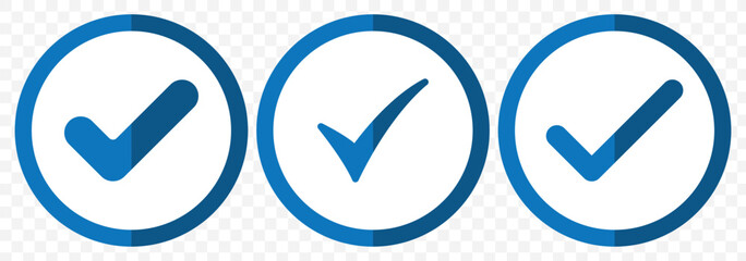Poster - Abstract Modern Verification signs design illustration vector in White and blue color. Blue tick symbols collection design. EPS 10.
