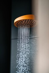 Poster - Minimalist Rainfall Showerhead Ergonomic Design Meets Sustainable Living - Modern Bathroom Innovation for Wellness-Focused Urban Professionals