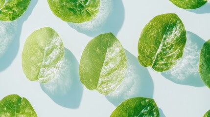Poster - Minimalist Green Leaf Sustainability Mockup Ethereal Bio-Design Texture Study for Eco-Conscious Branding, Digital Marketing, and Environmental Wellness Narratives
