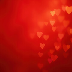 Poster - Soft red background with heart shapes creating romantic atmosphere