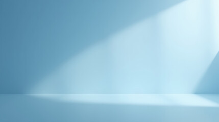 Poster - serene blue background with soft light creating gentle shadows, perfect for presentations or product displays