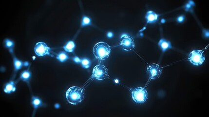 Poster - abstract digital circuit design with glowing nodes and connections, representing technology and data