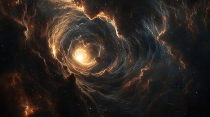 Poster - cosmic vortex: an evocative illustration of a swirling cosmic vortex, with glowing ethereal clouds, 