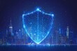 © ahmed - Digital Shield Protecting Night Cityscape Futuristic Cybersecurity Concept