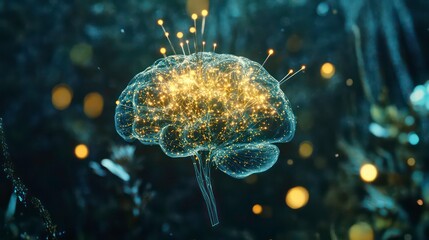 Poster - Abstract brain network, digital neural connections, futuristic background, scientific illustration, educational resource