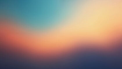 Aufkleber - Abstract orange, blue gradient background with soft transitions, vibrant hues. Calm sky, warm sunset sea lake landscape concept. Modern artistic minimalist design. Serene harmony blend, fluidity