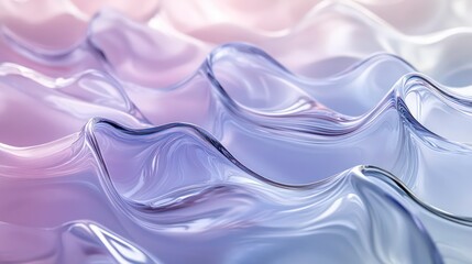 Poster - Abstract background of transparent wavy shapes in pastel colors