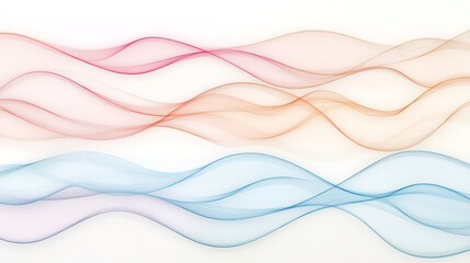 Poster - Abstract colorful wavy lines on white background. Possible use Graphic design, website background