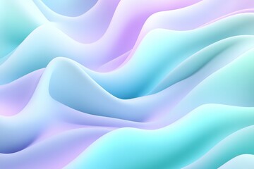 Poster - Pastel Waves: Abstract smooth pastel gradient background with soft flowing waves