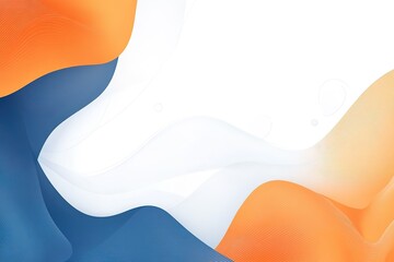 Poster - Abstract wavy blue orange and white shapes creating a dynamic and modern background