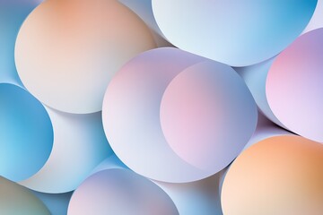 Poster - Abstract background of pastel gradient colored paper rolls with light and shadows