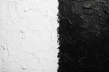 Poster - Abstract black and white textural painting featuring thick impasto and stark contrast