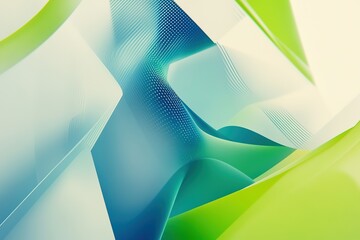 Fototapete - Abstract Blue and Green Layers