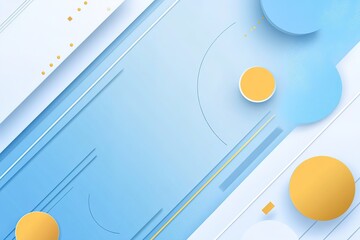 Poster - Abstract background featuring geometric shapes in shades of blue yellow and white