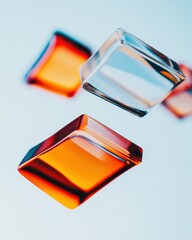 Aufkleber - Translucent Tech Elegance Prismatic Glass Blocks Redefining Digital Aesthetics in Minimalist Design - Cutting-Edge Visual Communication